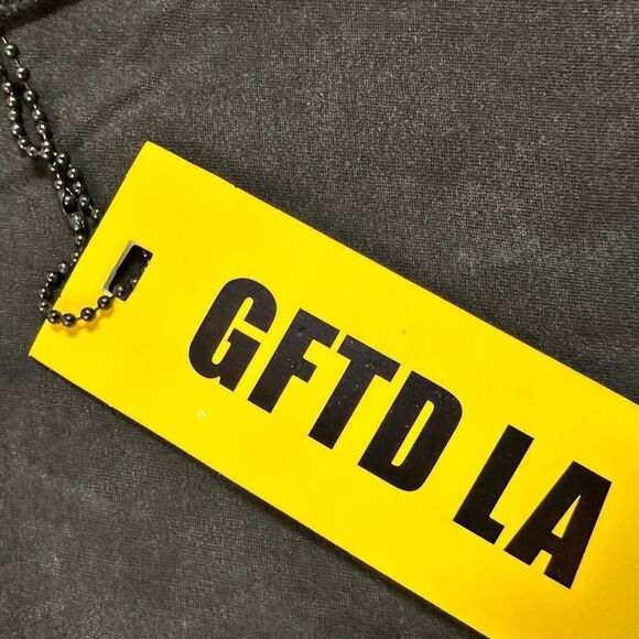 GFTD LA Men’s Vintage Wash Black Graphic Short Sleeve T-Shirt Raw Hem - Size S - Picture 3 of 9